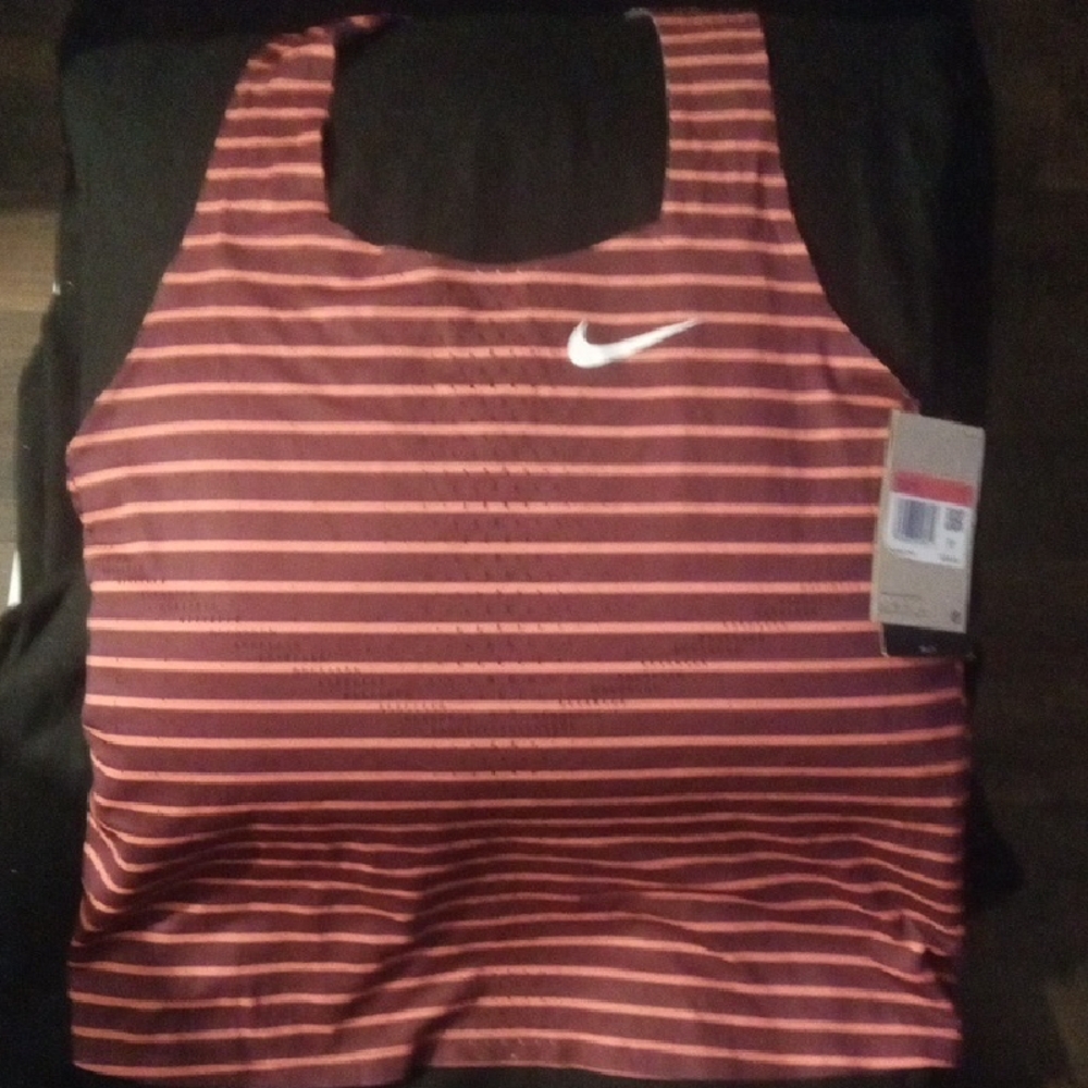 Nike Red and Black Sports Bra with Racerback Design